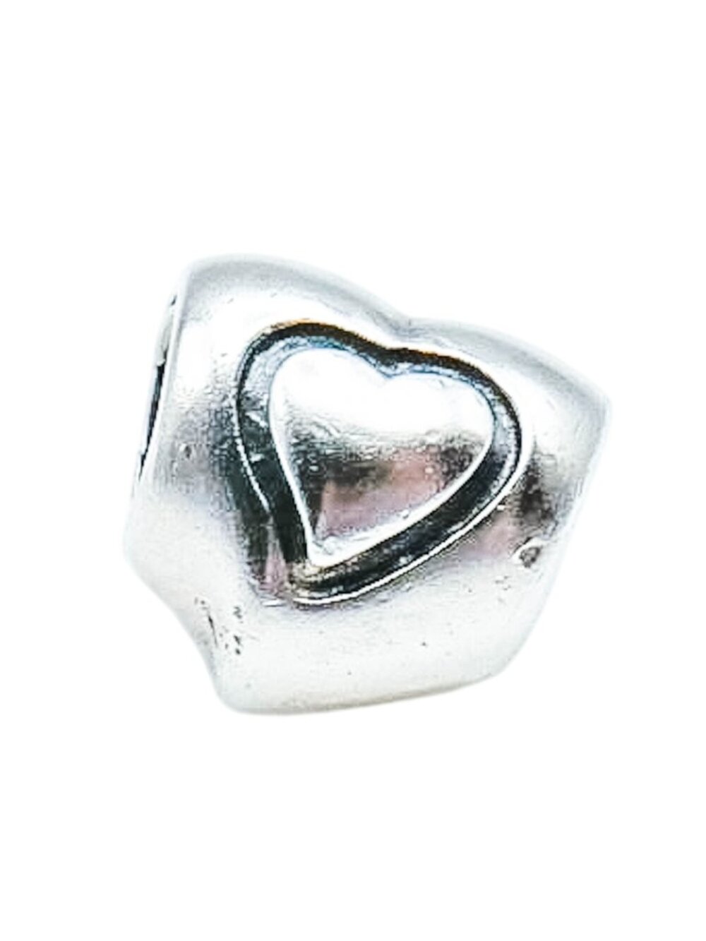 Chamilia Heart in Heart Sterling Silver Love Charm Bracelet Bead Heart